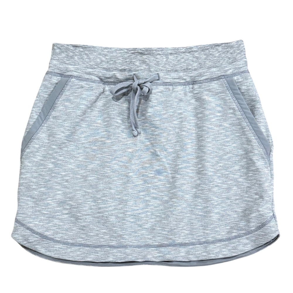 Athleta Womens Gray Athletic Skirt Drawstring Waist Pockets Size S